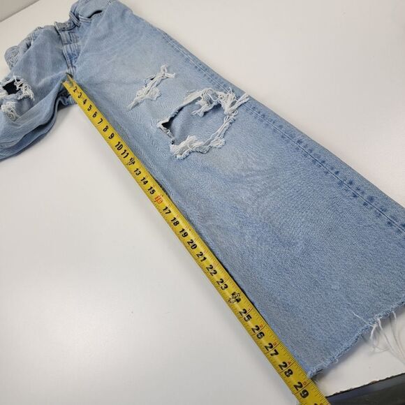 Zara Distressed High Waisted Light Wash Denim Jeans size 4 - Picture 7 of 12
